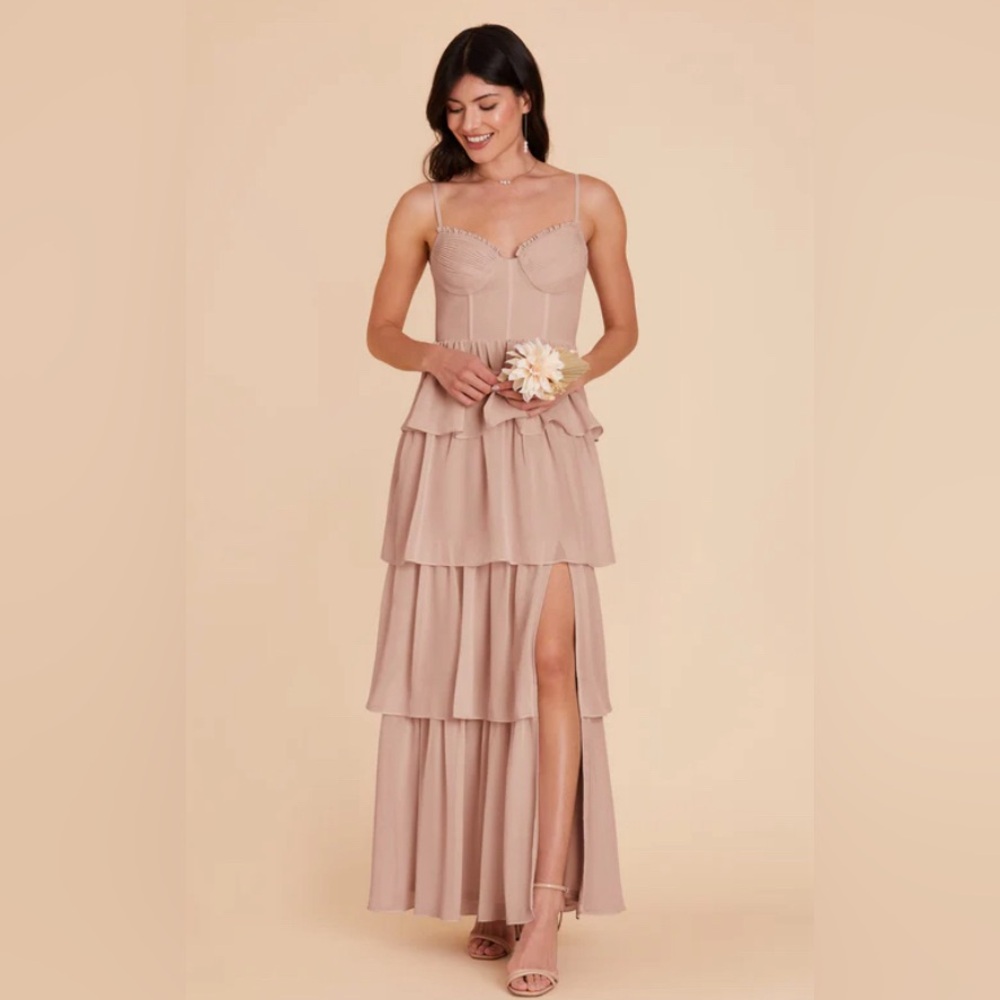 Lola Chiffon Dress - Taupe